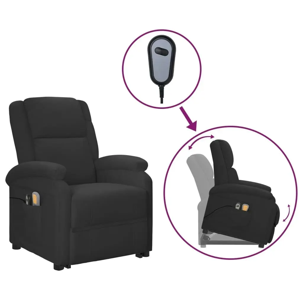 Stand up Massage Chair Black Faux Leather 3152344