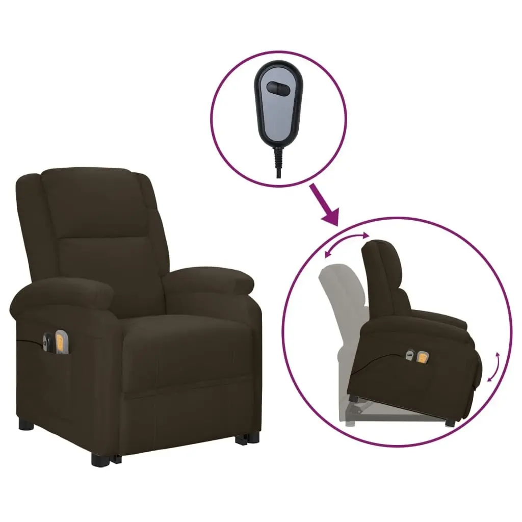 Stand up Massage Chair Brown Faux Leather 3152346