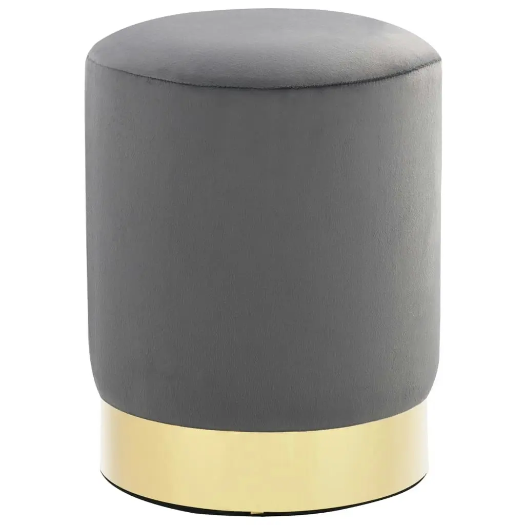 Stool Dark Grey and Gold Velvet 249835