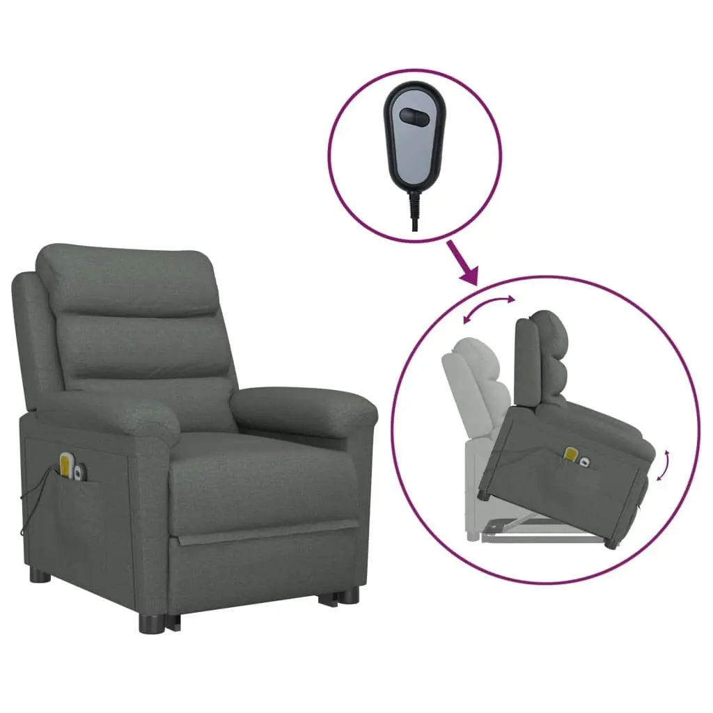 Stand up Massage Chair Dark Grey Fabric 3152502