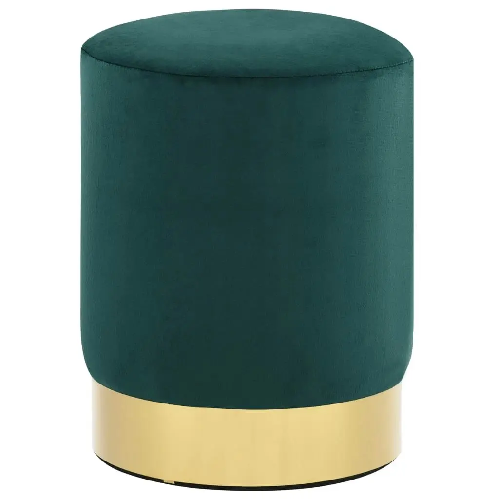 Stool Dark Green and Gold Velvet 249832