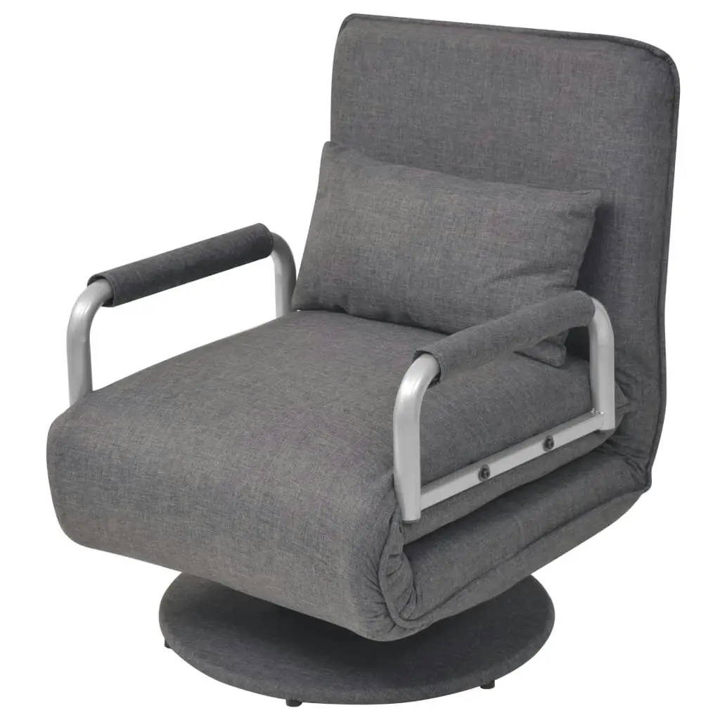 Swivel Chair and Sofa Bed Dark Grey Fabric 244667