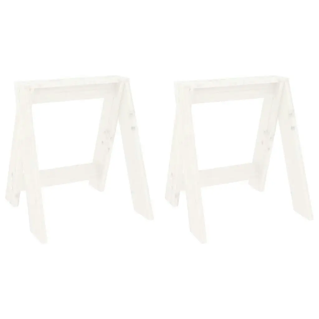 Stools 2 pcs White 40x40x45 cm Solid Wood Pine 823660