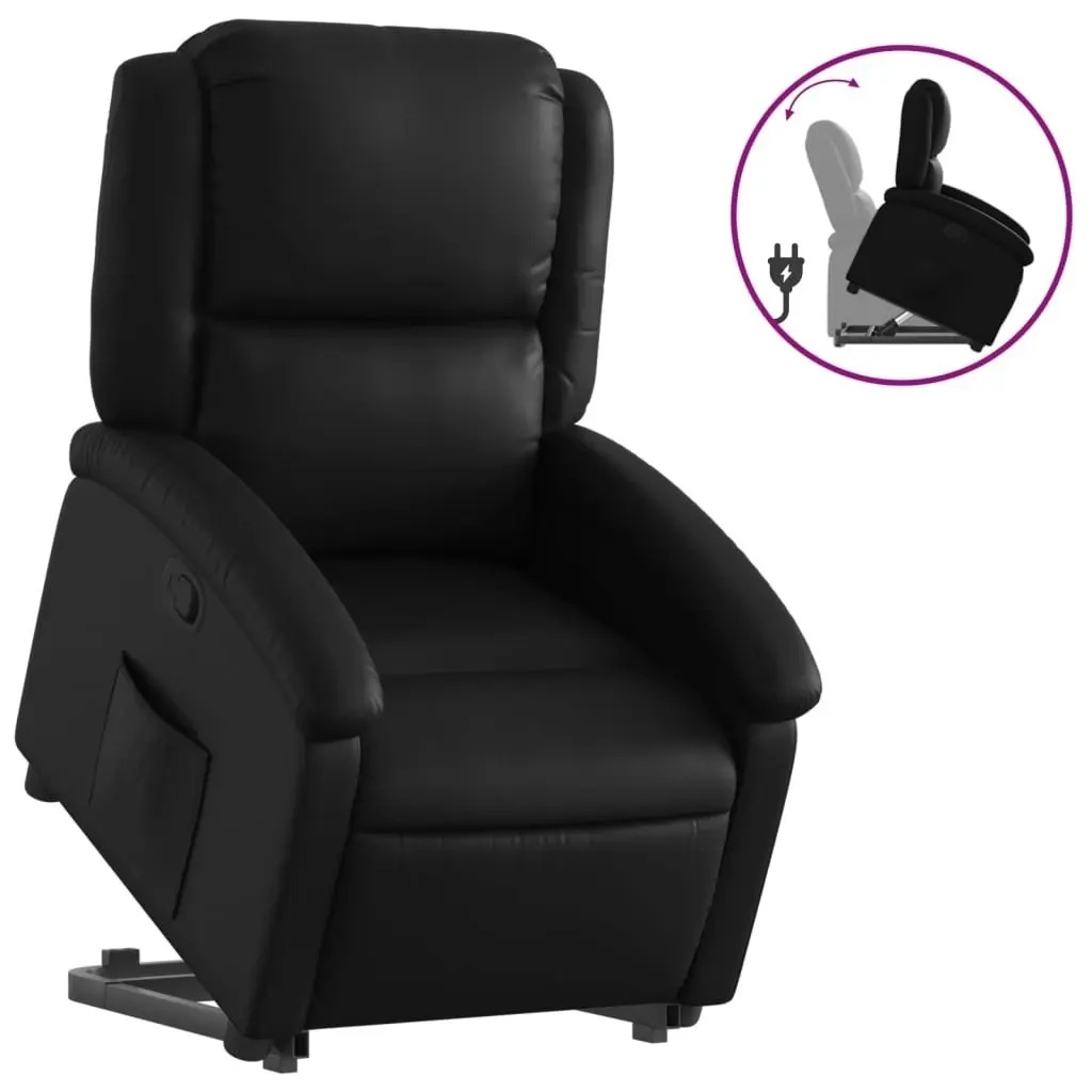 Stand up Recliner Chair Black Faux Leather 3205456