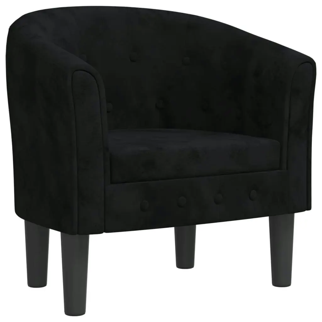 Tub Chair Black Velvet 356471