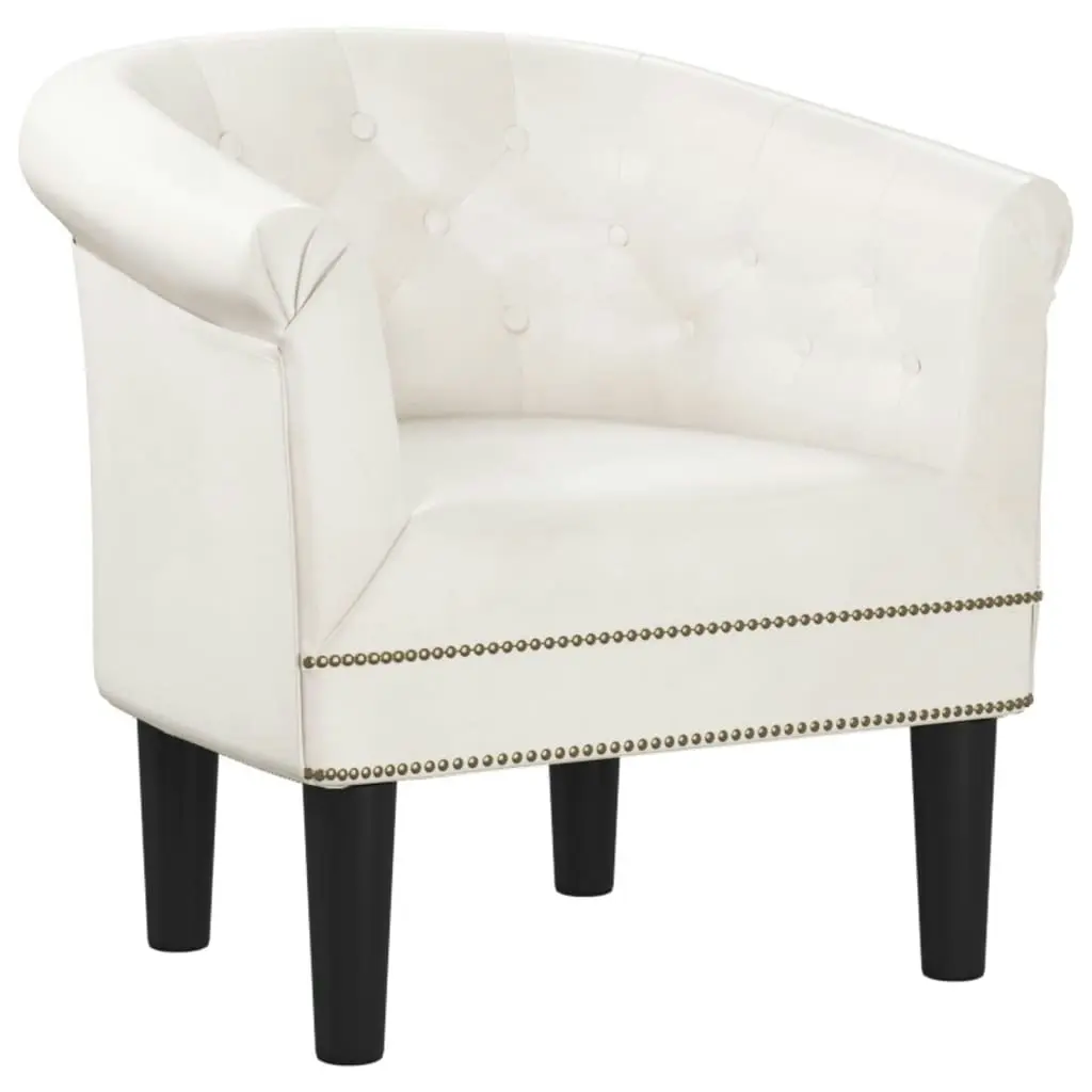 Tub Chair White Faux Leather 356499