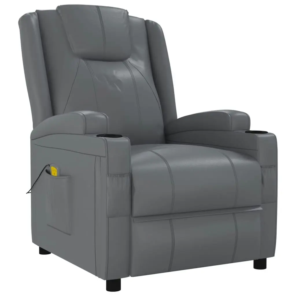 Massage Chair Anthracite Faux Leather 342715