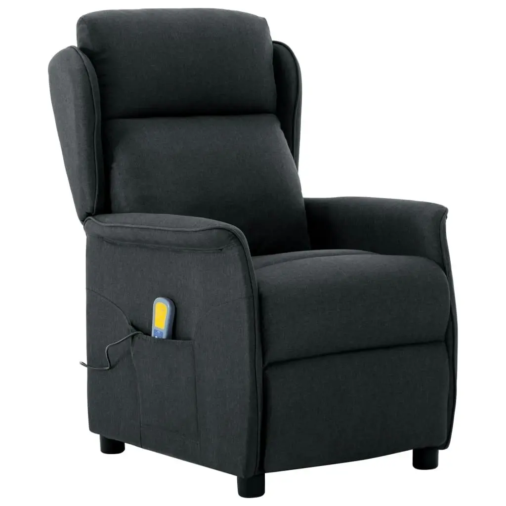 Massage Chair Dark Grey Fabric 289787