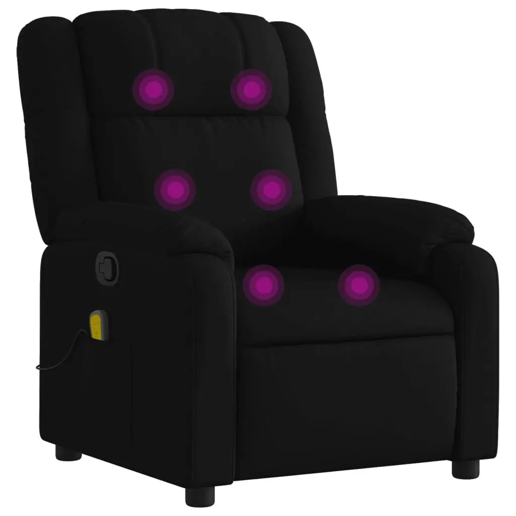 Massage Recliner Chair Black Fabric 373550