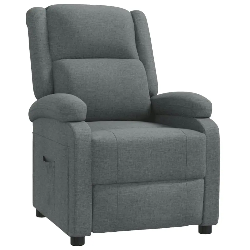 Recliner Chair Dark Grey Fabric 348436