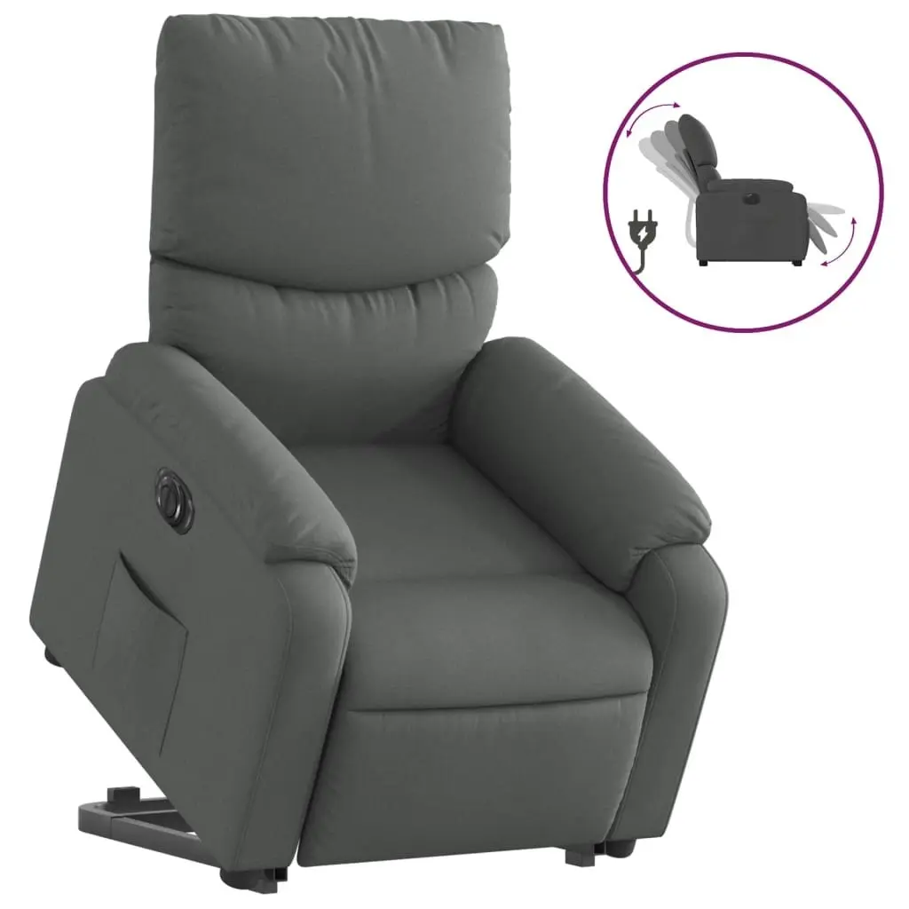 Electric Stand up Recliner Chair Dark Grey Fabric 3205705