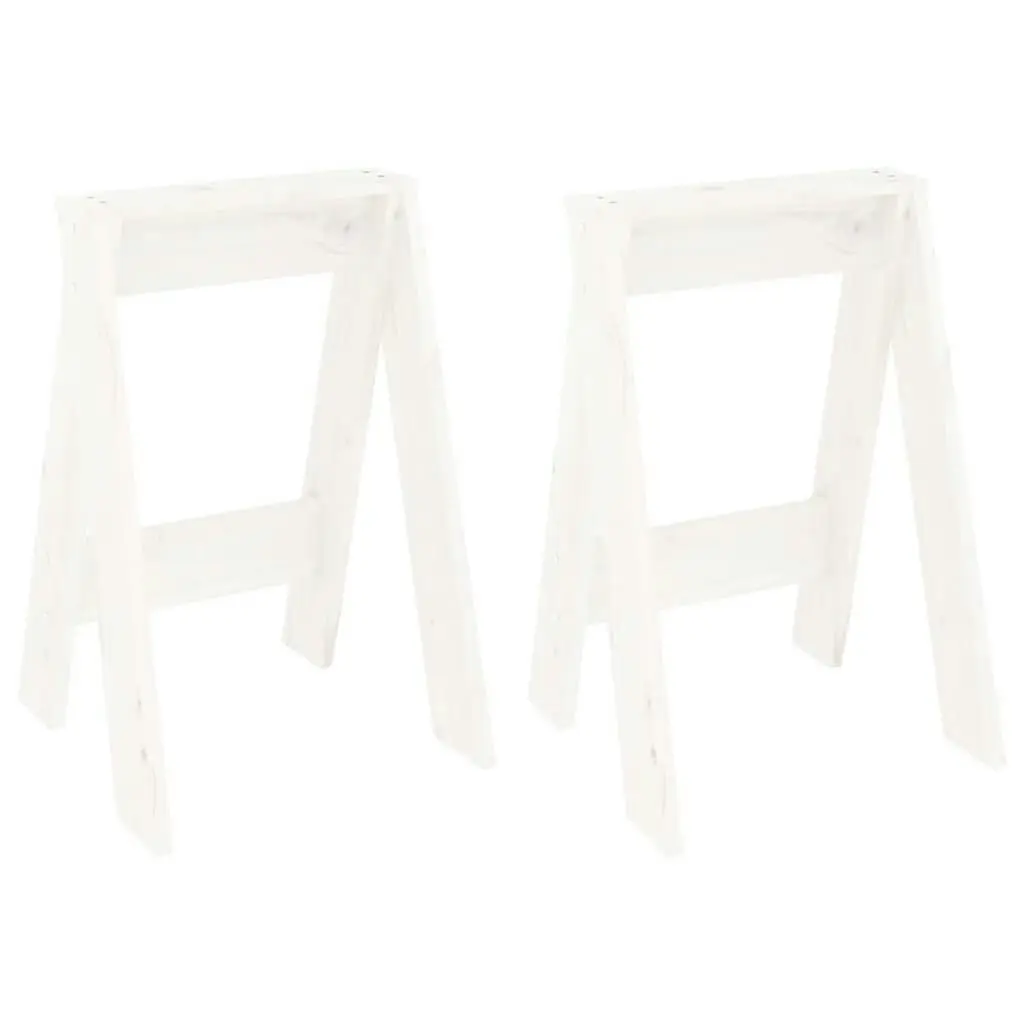 Stools 2 pcs White 40x40x60 cm Solid Wood Pine 823665