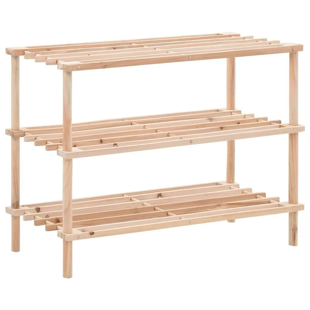 3-Tier Shoe Rack Solid Fir Wood 285200