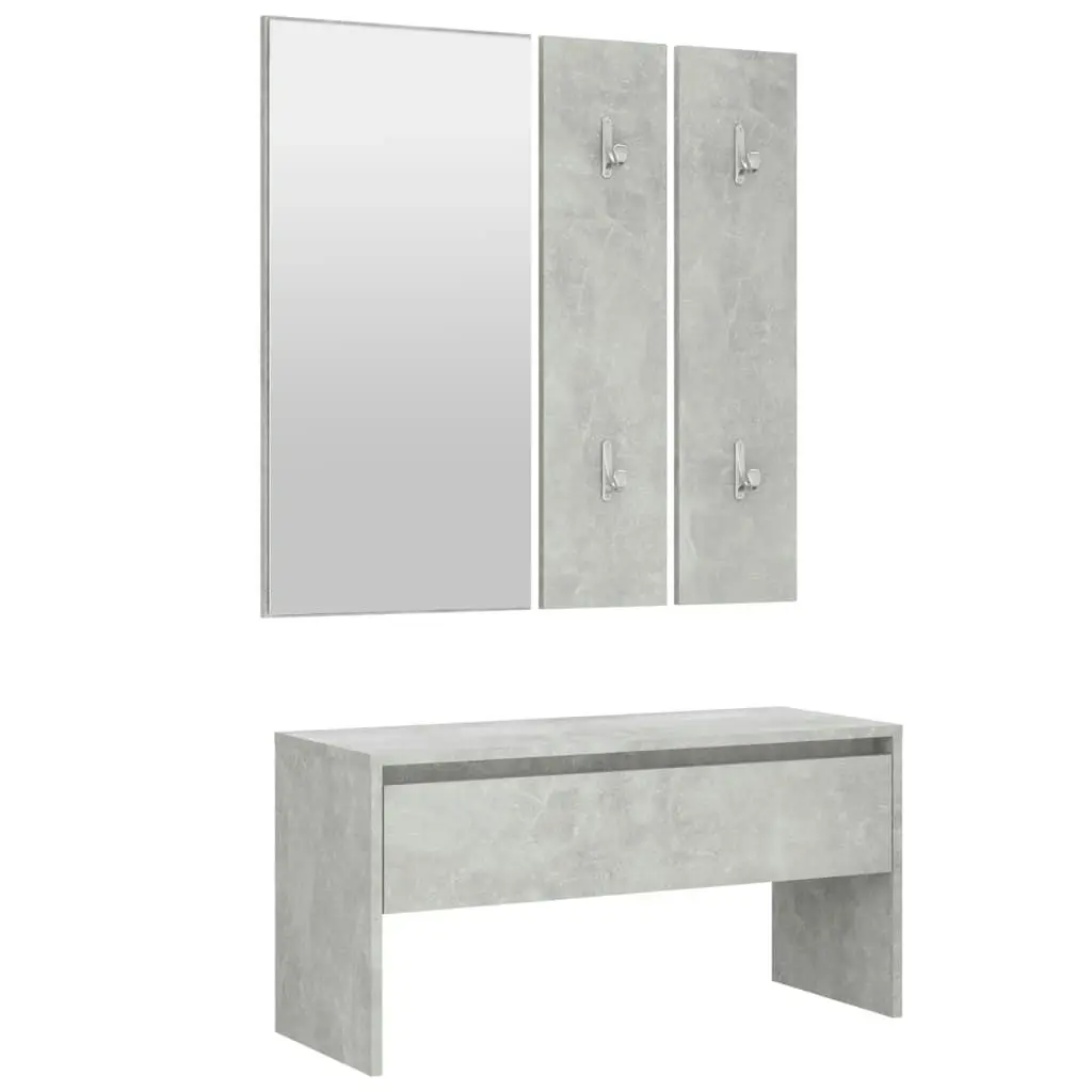 Hallway Furniture Set Concrete Grey Engineered Wood 808787