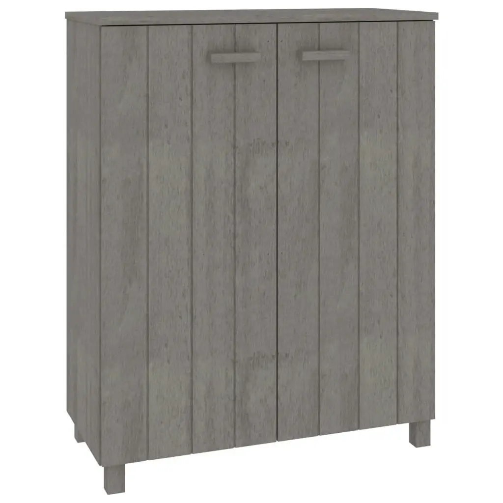 Shoe Cabinet "HAMAR" Light Grey 85x40x108 cm Solid Wood Pine 340519