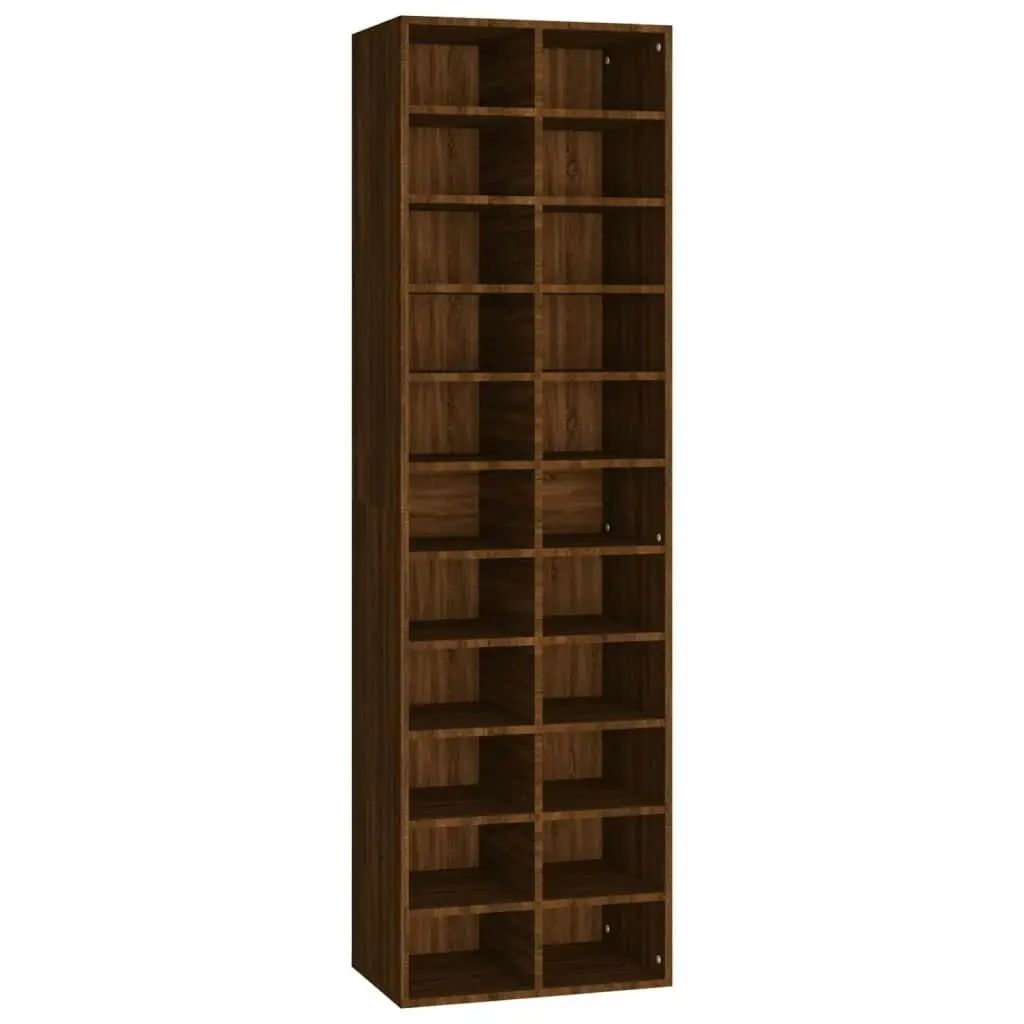 Shoe Cabinet Brown Oak 54x34x183 cm Engineered Wood 815302