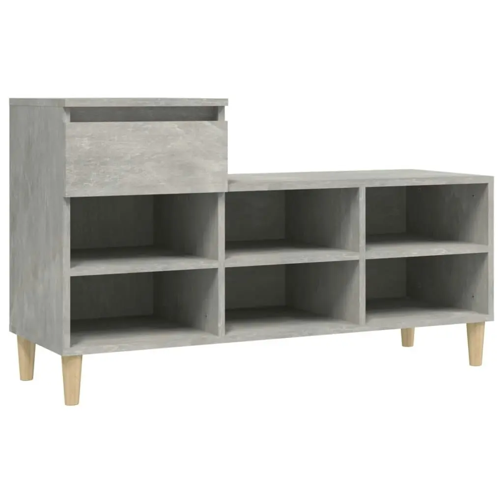 Shoe Cabinet Concrete Grey 102x36x60 cm Engineered Wood 821208