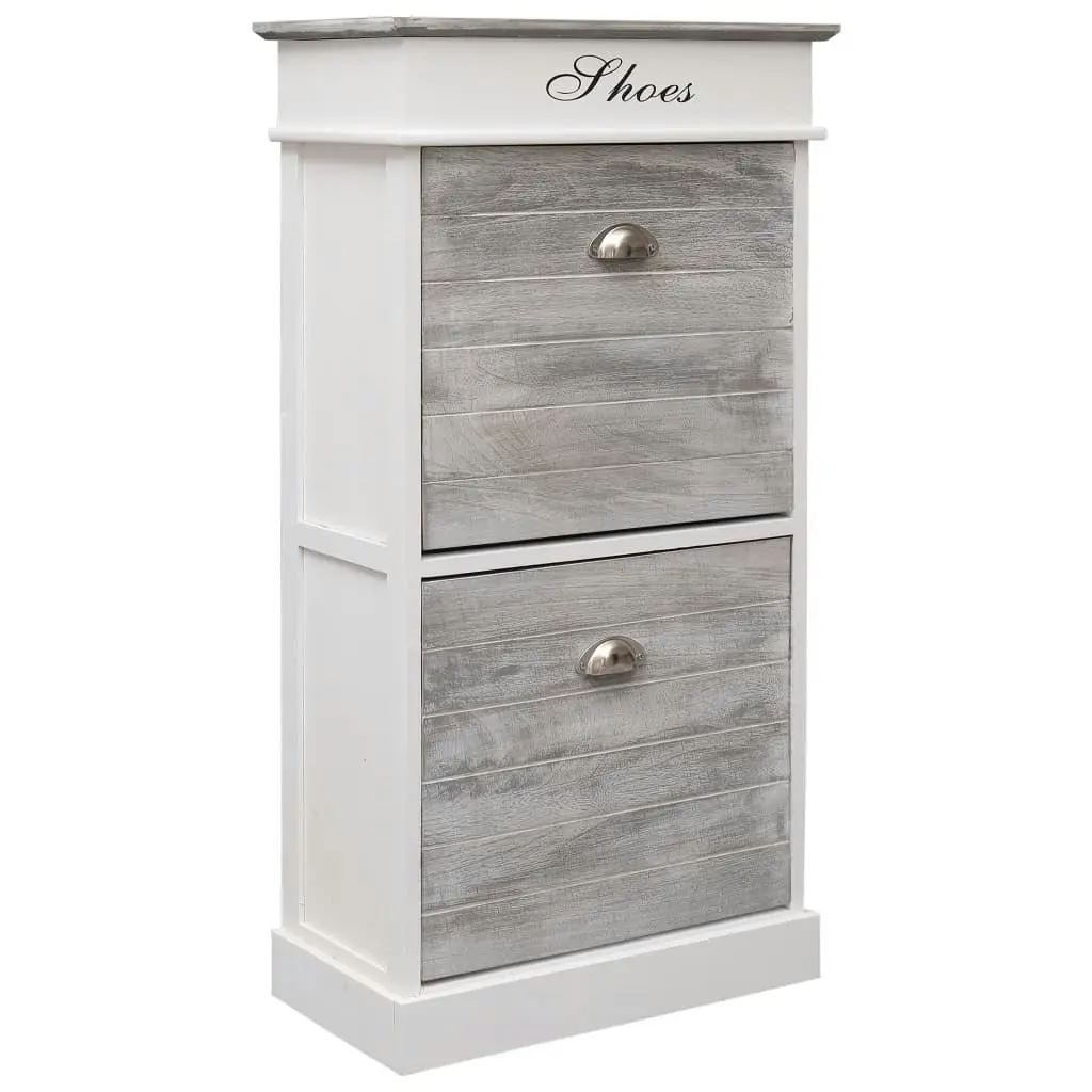 Shoe Cabinet Grey 50x28x98 cm Paulownia Wood 284087