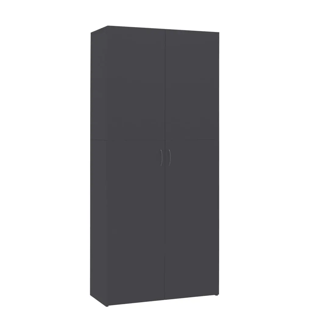 Shoe Cabinet Grey 80x35.5x180 cm Engineered Wood 800290