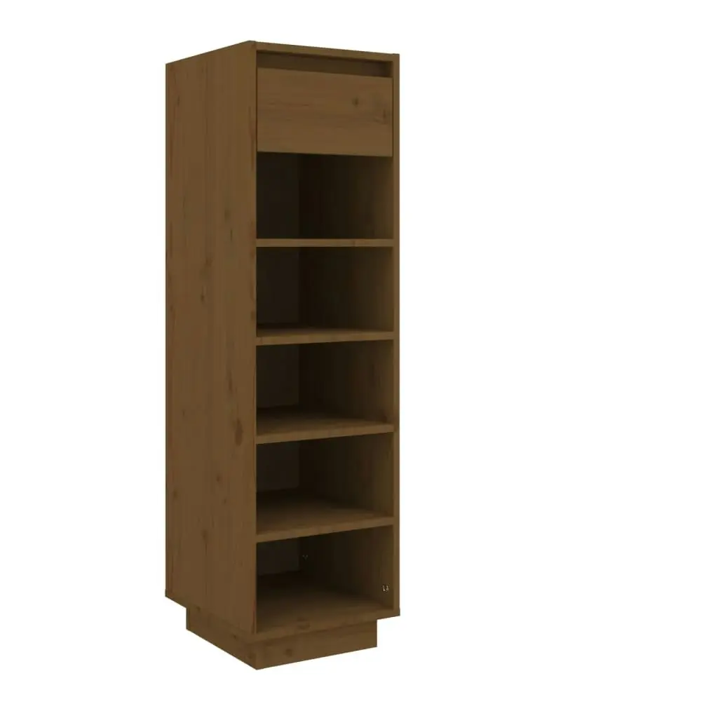 Shoe Cabinet Honey Brown 30x34x105 cm Solid Wood Pine 813558