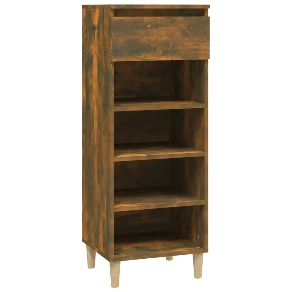 Shoe Cabinet Smoked Oak 40x36x105 cm Engineered Wood 819777