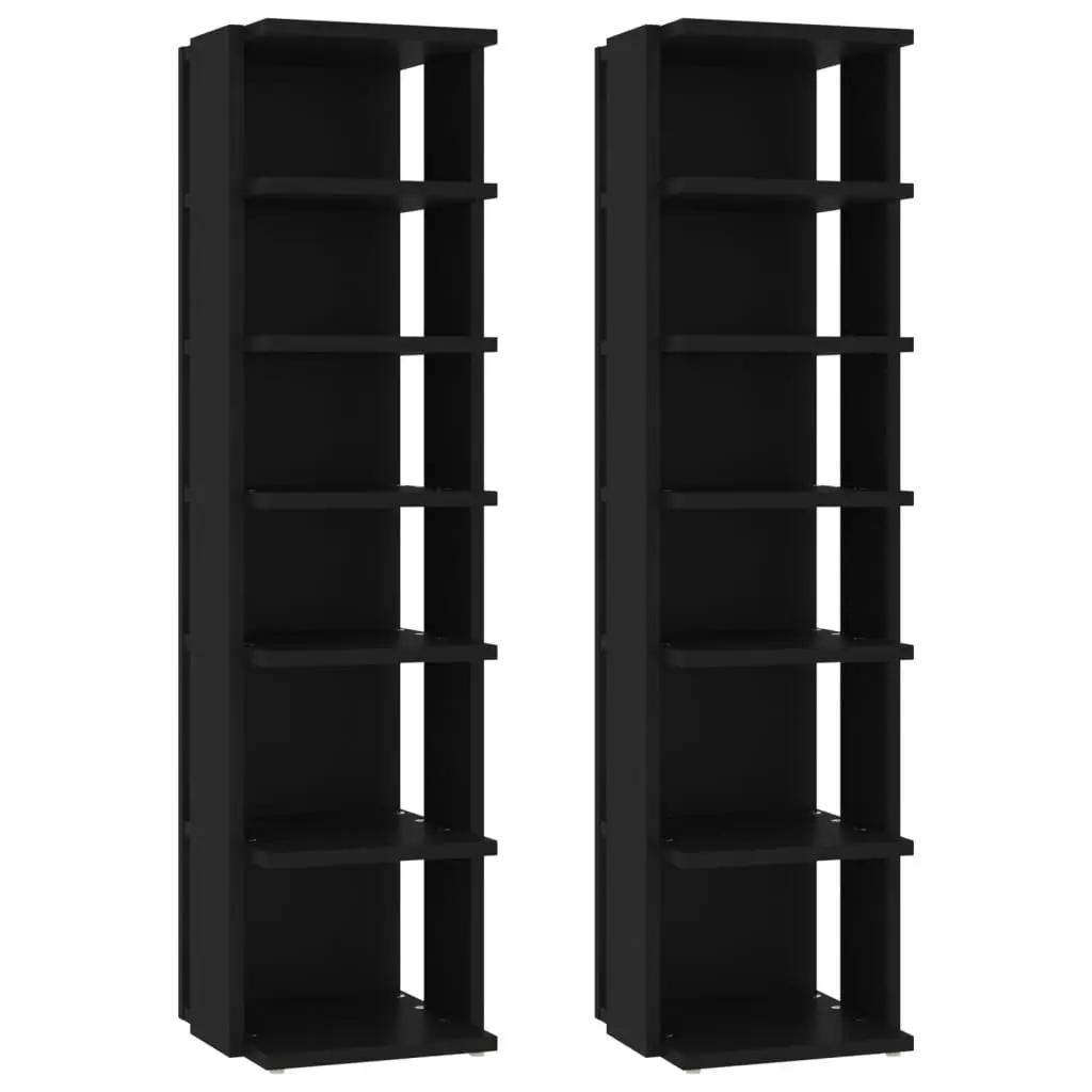 Shoe Cabinets 2 pcs Black 27.5x27x102 cm 808488