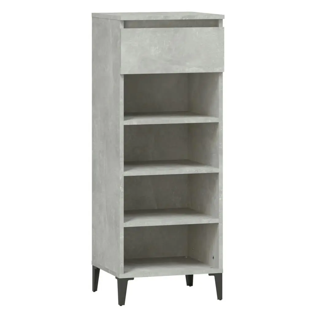 Shoe Rack Concrete Grey 40x36x105 cm Engineered Wood 819784