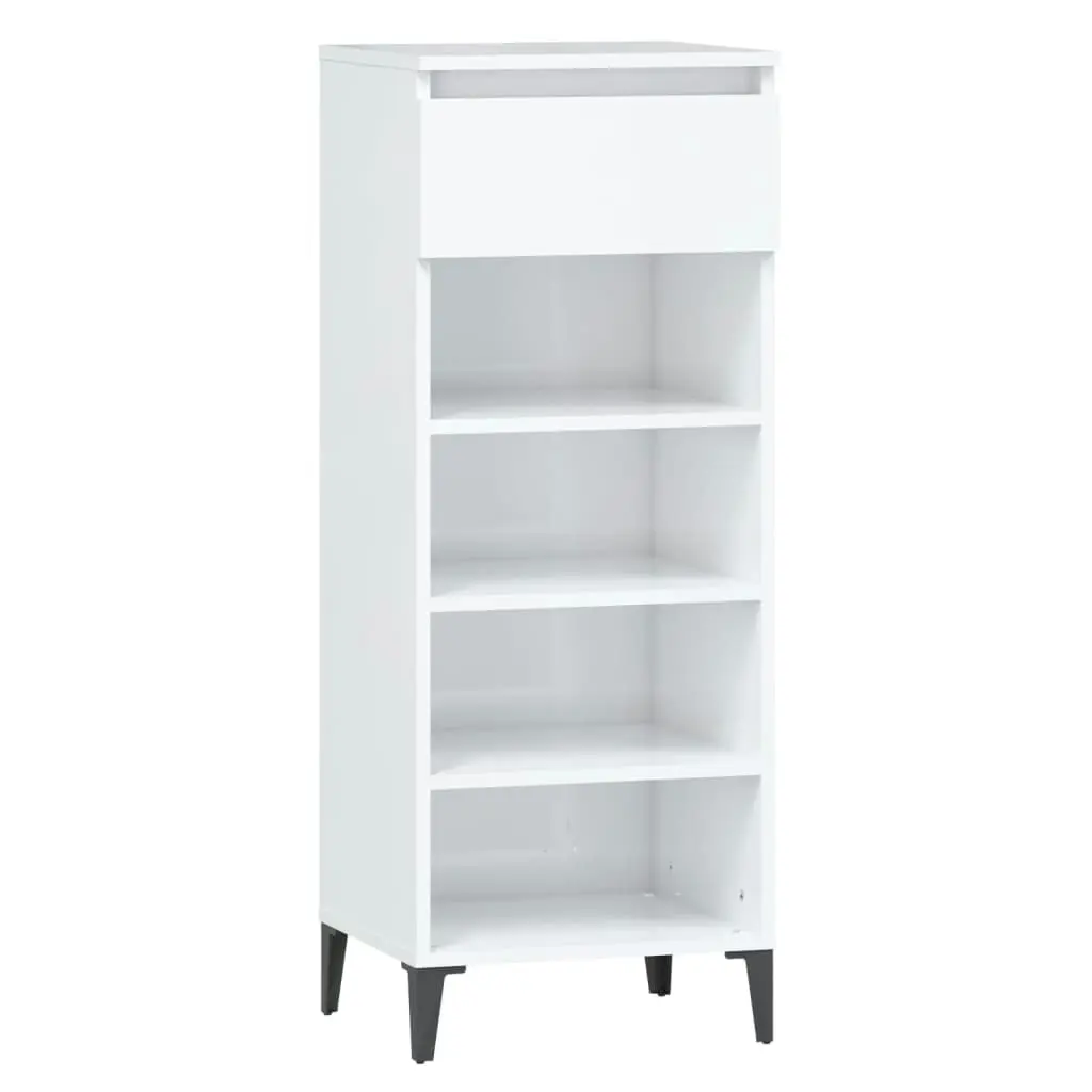 Shoe Rack High Gloss White 40x36x105 cm Engineered Wood 819782