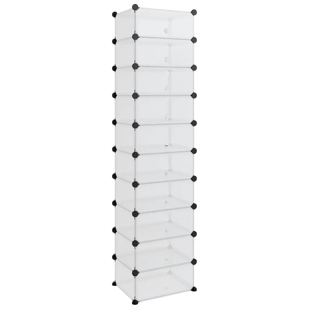 Shoe Rack Transparent 44x32x174 cm PP 340561