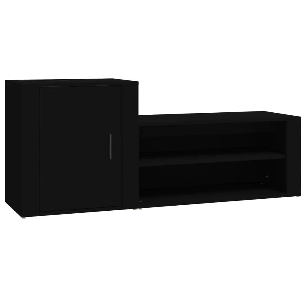 Shoe Cabinet Black 130x35x54 cm Engineered Wood 816745