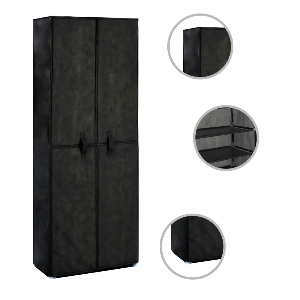 Shoe Cabinet Black 60x30x166 cm Fabric 282463