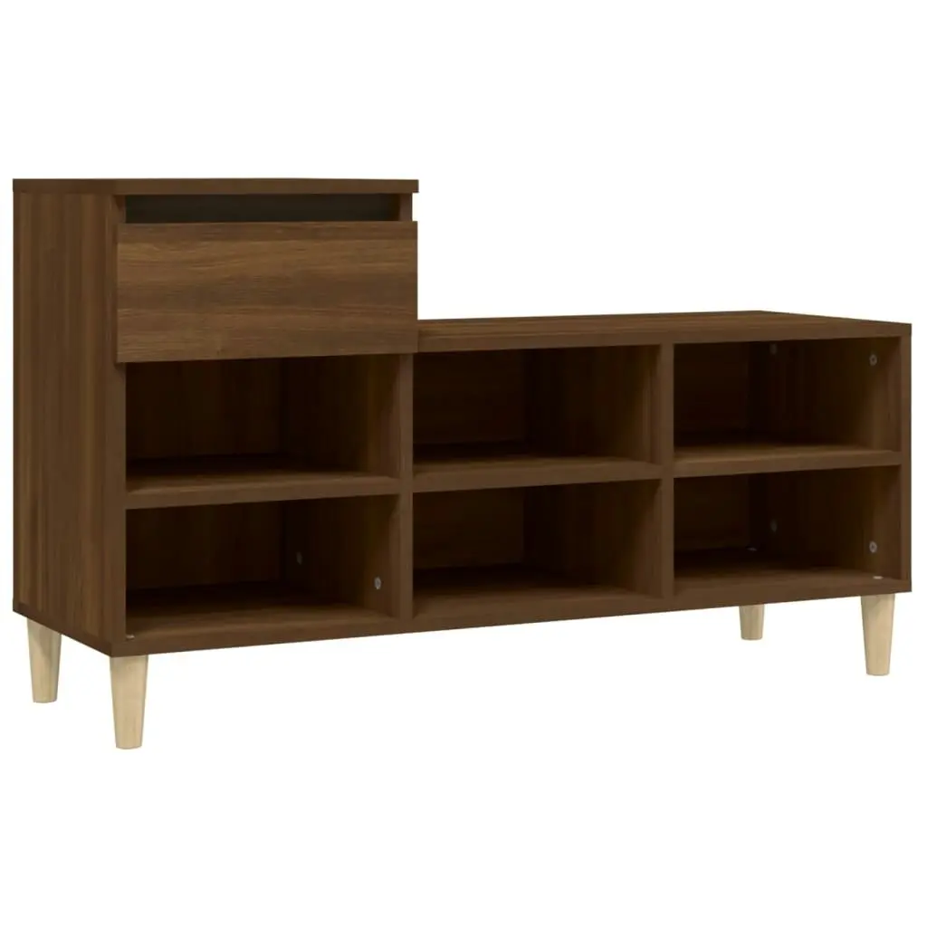 Shoe Cabinet Brown Oak 102x36x60 cm Engineered Wood 821211