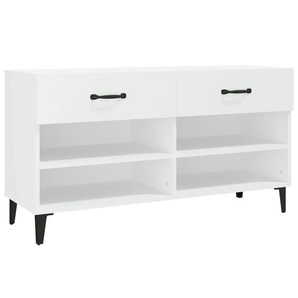 Shoe Cabinet White 102x35x55 cm Engineered Wood 812825