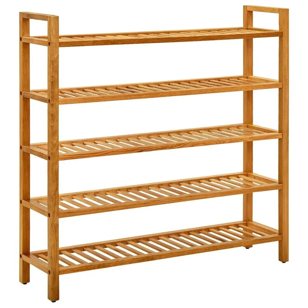 Shoe Rack with 5 Shelves 100x27x100 cm Solid Oak Wood 331751