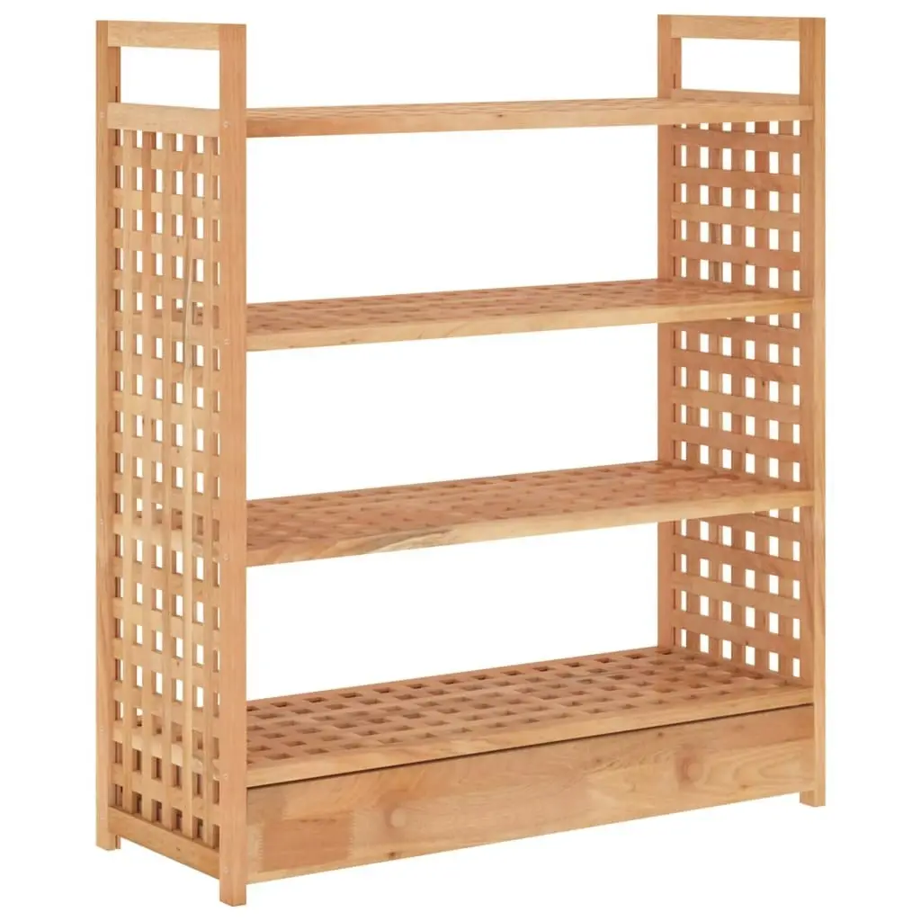 Shoe Rack with Drawer 70x27x81 cm Solid Wood Walnut 350359