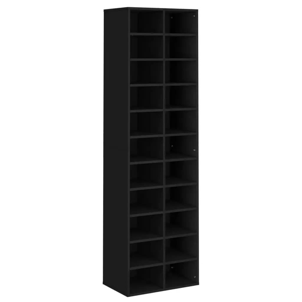 Shoe Cabinet Black 54x34x183 cm Engineered Wood 800370