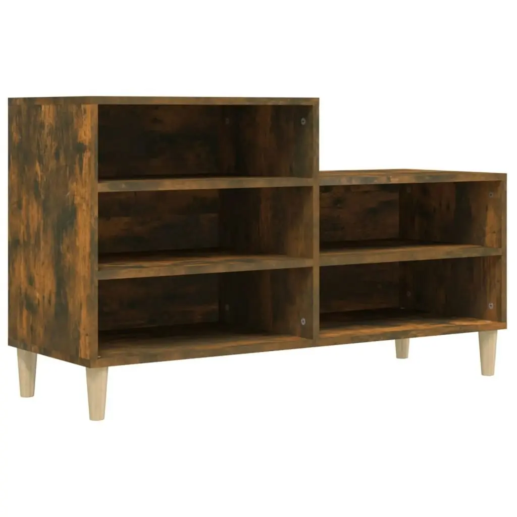 Shoe Cabinet Smoked Oak 102x36x60 cm Engineered Wood 819729