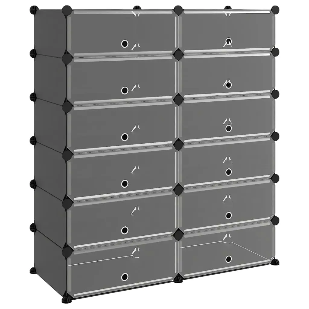 Shoe Rack Black 94.5x36.5x106 cm PP 340563