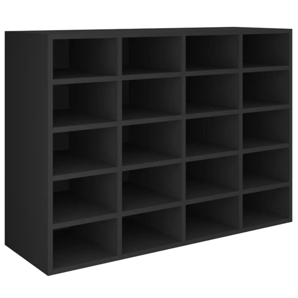 Shoe Rack Engineered Wood 92x30x67.5 cm Black 340216