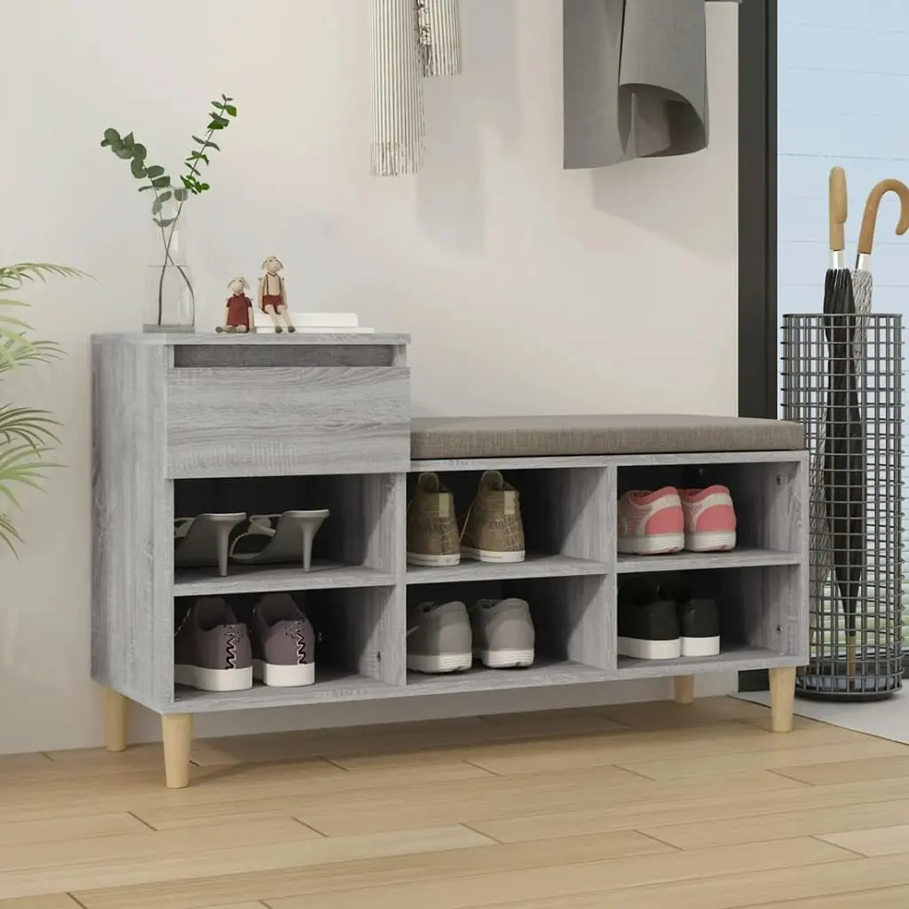 Shoe Cabinet Grey Sonoma 102x36x60 cm Engineered Wood 821210