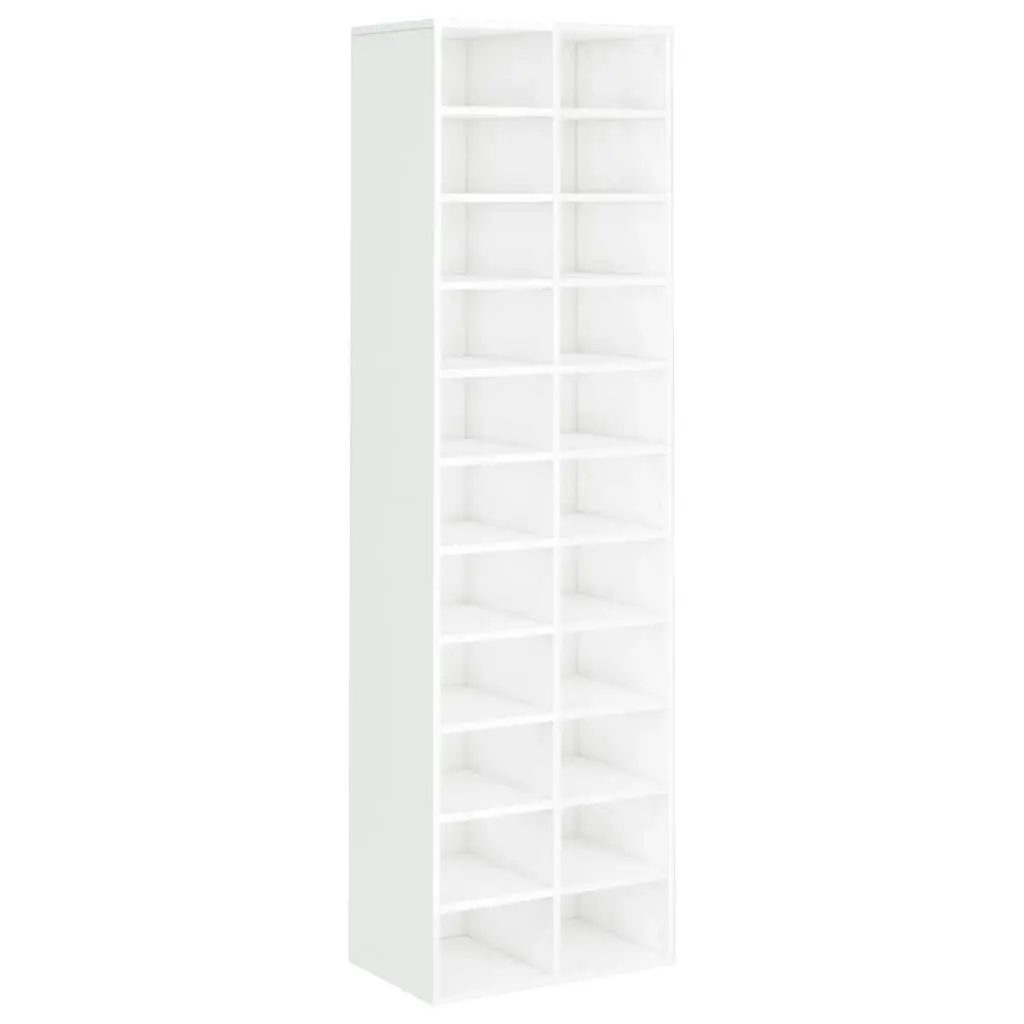 Shoe Cabinet High Gloss White 54x34x183 cm Engineered Wood 800375