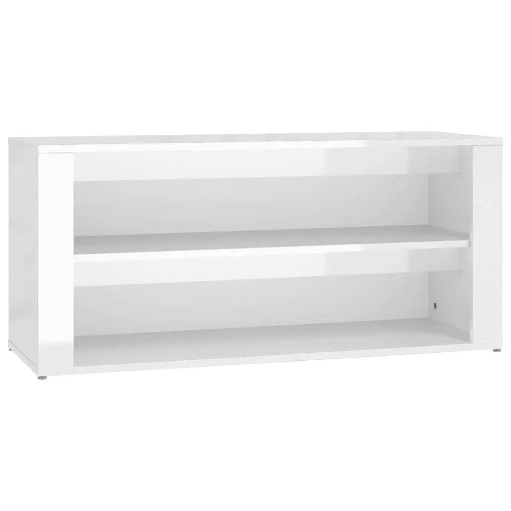 Shoe Rack High Gloss White 100x35x45 cm Engineered Wood 816906