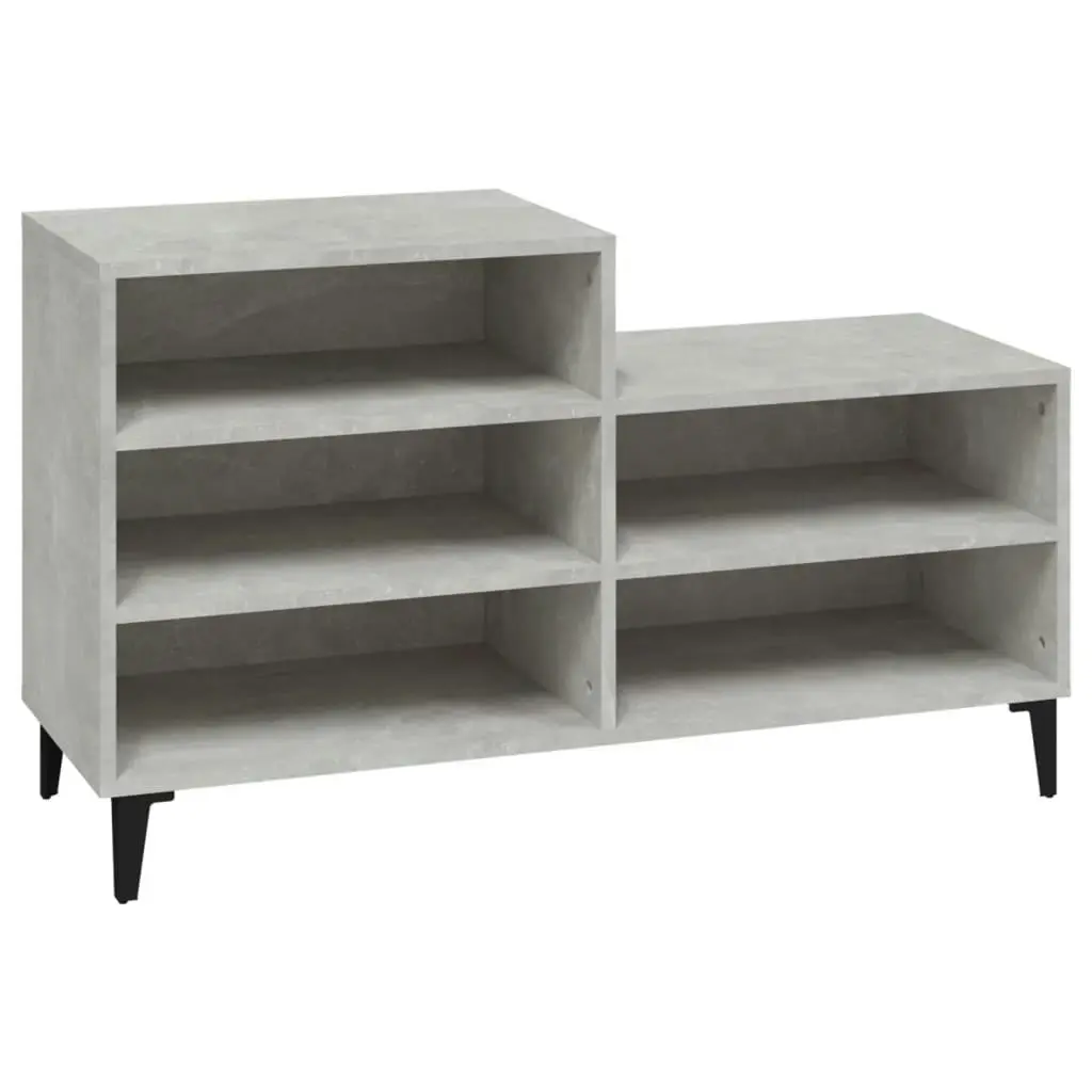 Shoe Cabinet Concrete Grey 102x36x60 cm Engineered Wood 819736