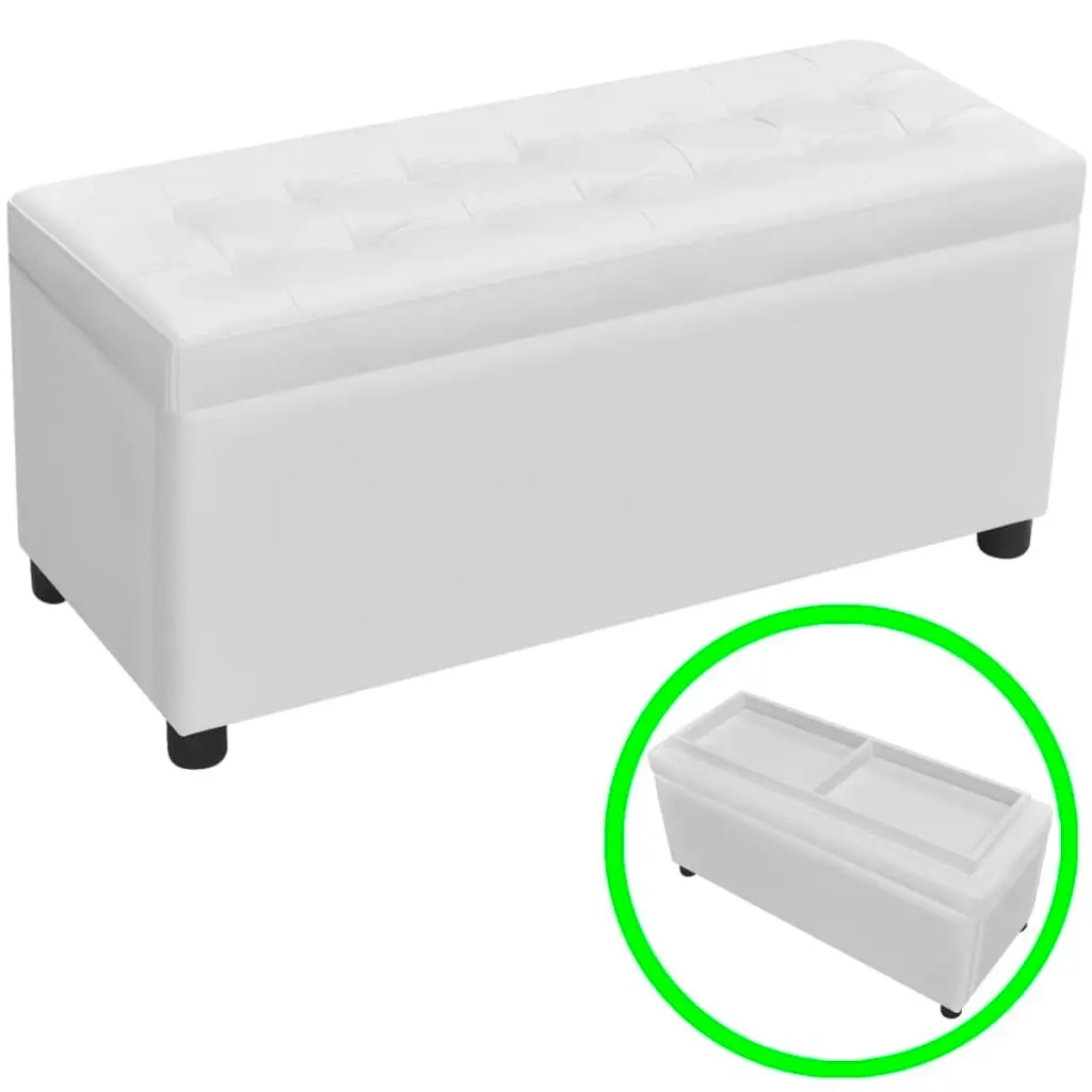 Storage Ottoman Artificial Leather White 242406