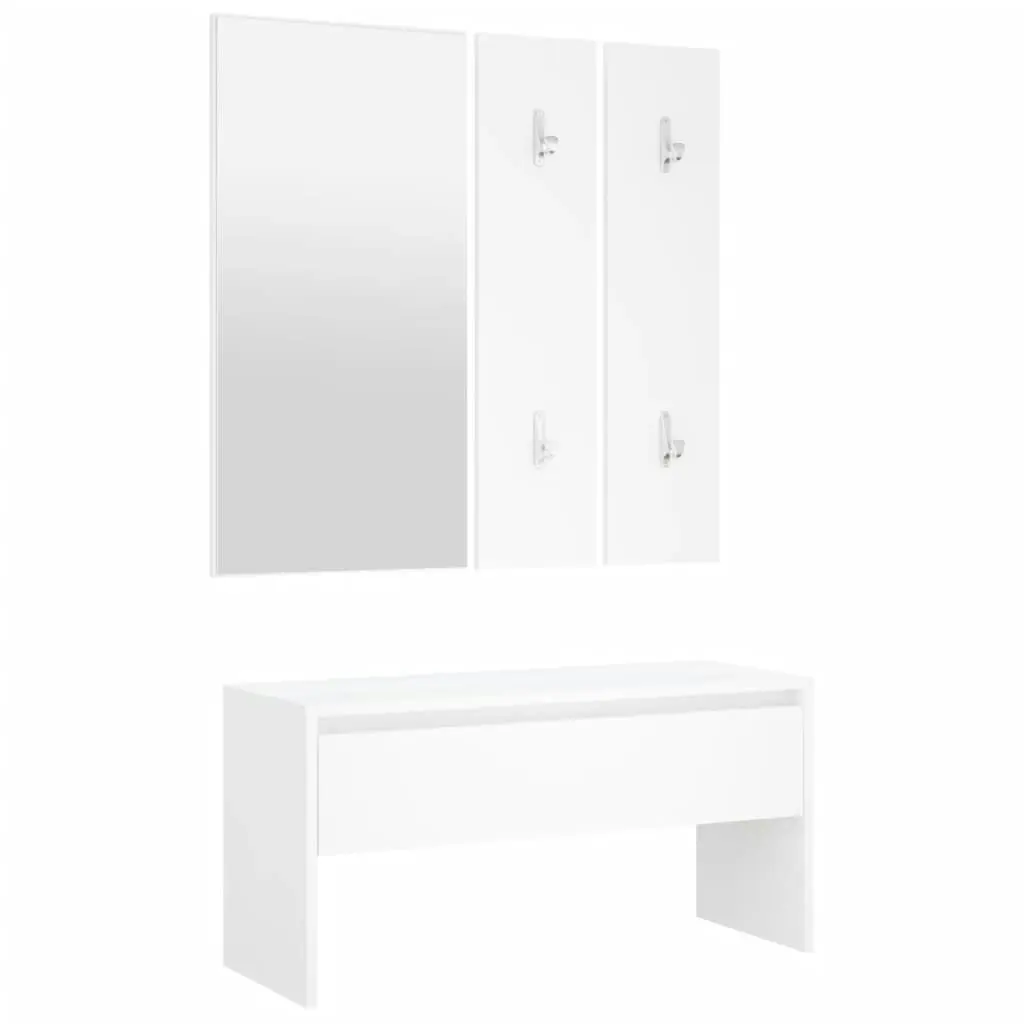 Hallway Furniture Set White Engineered Wood 808783