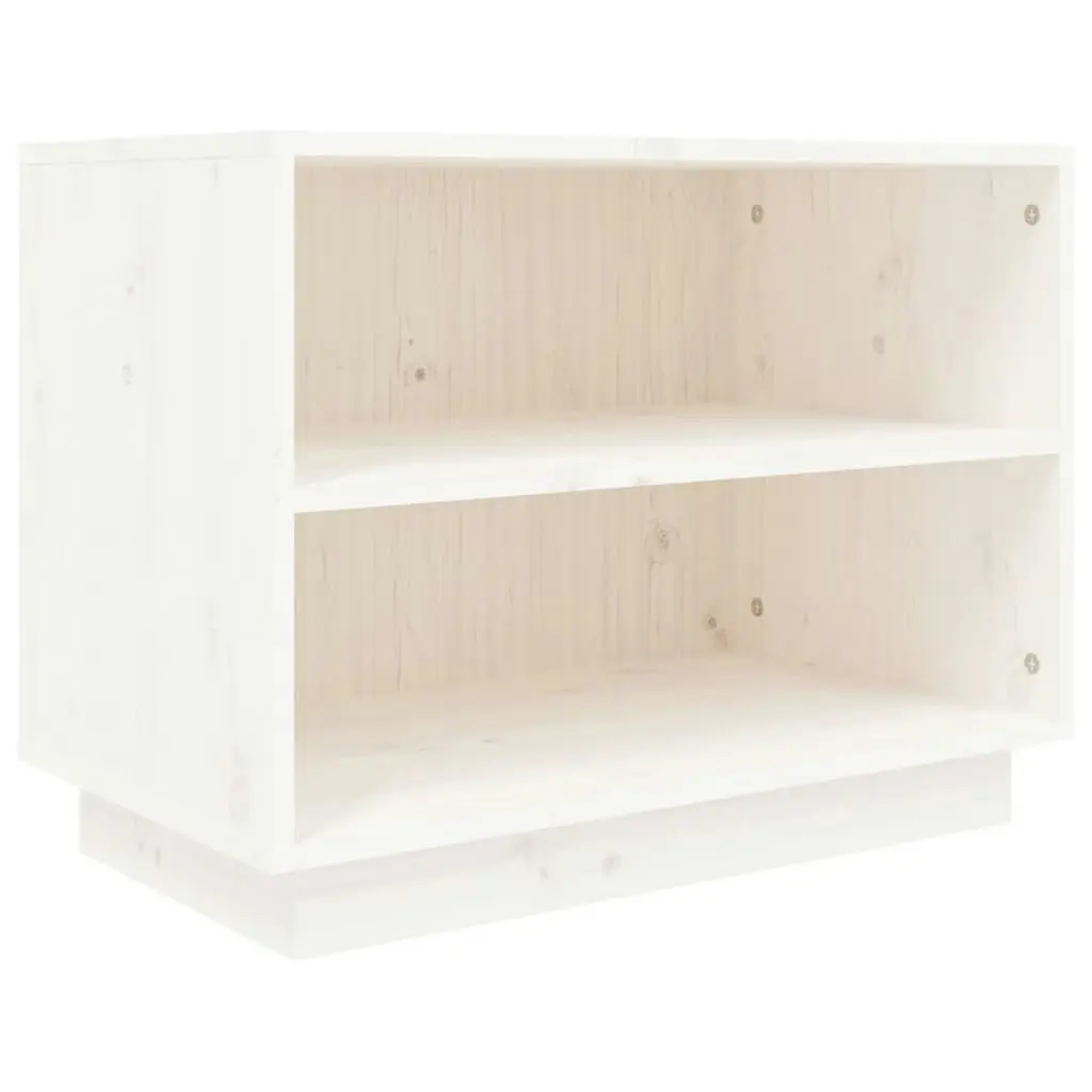 Shoe Cabinet White 60x34x45 cm Solid Wood Pine 813546