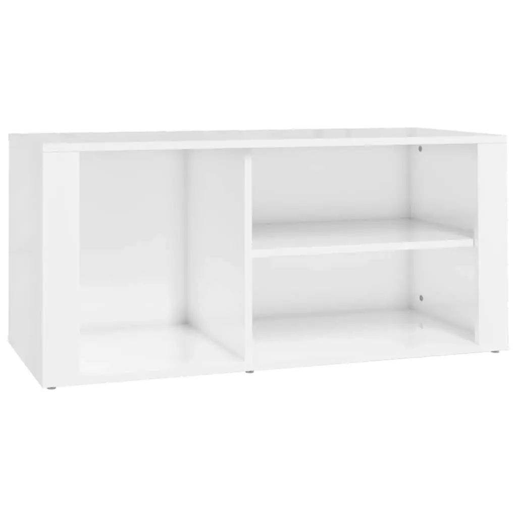 Shoe Cabinet High Gloss White 100x35x45 cm Engineered Wood 816922