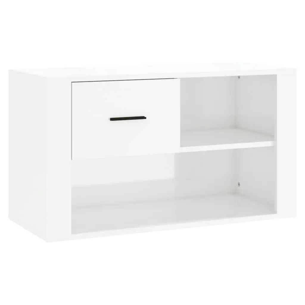 Shoe Cabinet High Gloss White 80x35x45 cm Engineered Wood 816754