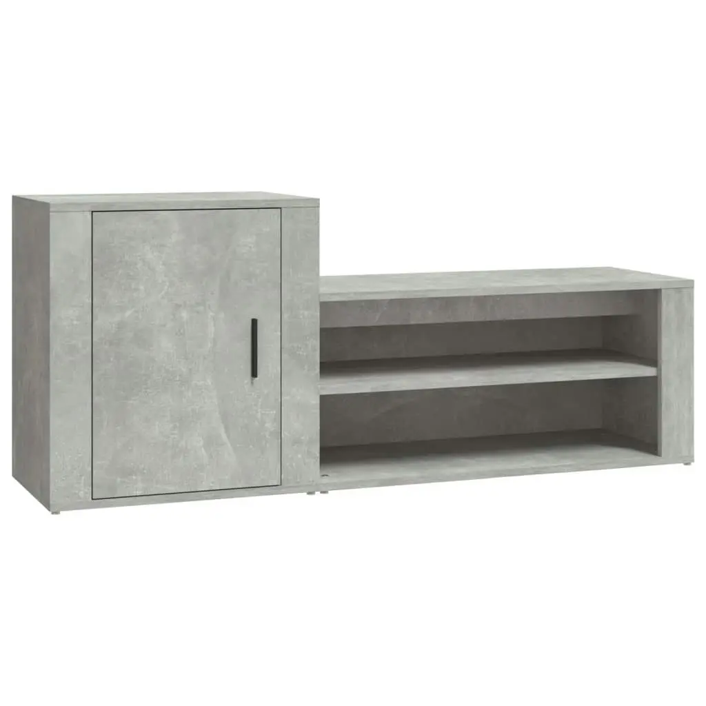 Shoe Cabinet Concrete Grey 130x35x54 cm Engineered Wood 816748