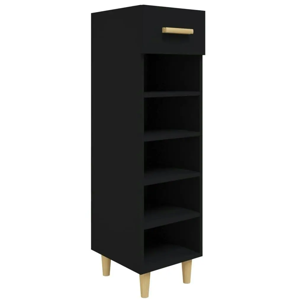 Shoe Cabinet Black 30x35x105 cm Engineered Wood 812799